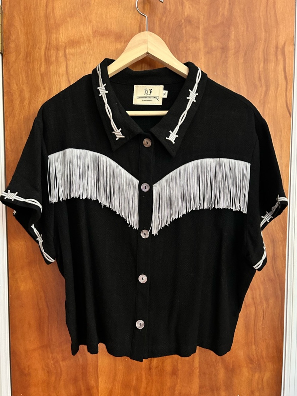 Fashion Brand Company Pammy Fringe Blouse Black